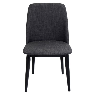 Charcoal Upholstered Wood Parsons Side Chair Set of 2