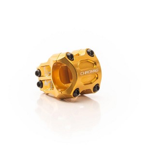 Chromag Riza Stem Diameter: 31.8mm, Length: 32mm, Steerer: 1-1/8'', 0°, Gold - 1 of 1