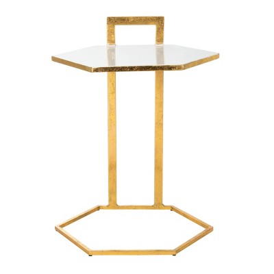 Mirasol Hexagon C Table White/Gold - Safavieh