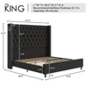 Bed Frame with 61.4" Headboard,Velvet Tufted and Handmade Pleat Deep Button - 2 of 4