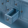 ORRD Console Table Buffet Sideboard Sofa Table with Storage Drawers Cabinets and Bottom Shelf（Lime White） - 3 of 4