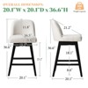 AMERLIFE Counter Bar Stools Set of 2, White Boucle Upholstered, Swivel with Back, 26" Seat - 2 of 4