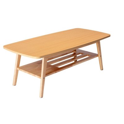 NicBex 47 Inch Rectangle Coffee Table with 2-Tier Storage,Farmhouse Center Table for Living Room,Bedroom