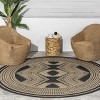 Nuloom Ranya Geometric Indoor/Outdoor Area Rug, Round 8', Dark Grey - 2 of 4