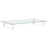 vidaXL Monitor Stand White 23.6 in.x13.8 in.x3.1 in. Tempered Glass and Metal - 2 of 4