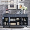 SinCiDo 60" Fluted Modern Buffet Sideboard Cabinet, 3 Drawers & 4 Doors, Coffee Bar Wine Bar Storage Cabinet for Dining Room, Living Room - 3 of 4