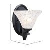 Toltec Lighting Zilo 1 - Light Sconce in  Matte Black with 7" Frosted Crystal Shade - 2 of 2