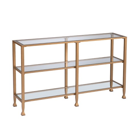Jamel Narrow Metal Console Table Gold, Narrow Gold Console Table