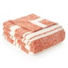Snuggle Sac Reversible Knit Throw Blanket Fuzzy Throw,Heather Stripe - 2 of 4