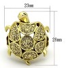 Slickblue Women's IP Gold Stainless Steel Turtle Ring with Citrine Yellow Synthetic Crystal, Size 5-10 - 2 of 4