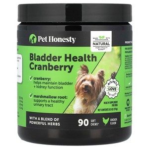 Pet Honesty Bladder Health Cranberry, For Dogs, Chicken, 90 Soft Chews, 9.5 oz (270 g) - 1 of 2