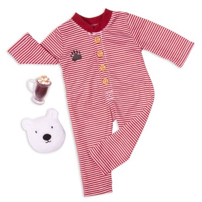 Our Generation One-Piece Pajama Outfit for 18" Dolls - Bear-ly Tired