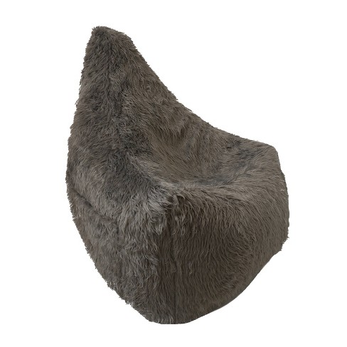 Big Mouth Faux Fur Inflatable Chair Gray Iron Cloud Target