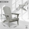 YUHAO 2PCS Folding Embossed Adirondack Lounge Patio Chairs with Weather Resistant for Garden Patio Backyard,Solid Cedar Wood,Gray - 3 of 4