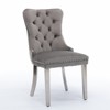 DOMETOUR Modern Velvet Dining Chair Solid Wood with Chrome Stainless Steel Plating Legs Nailhead Trim Set of 2 - 3 of 4