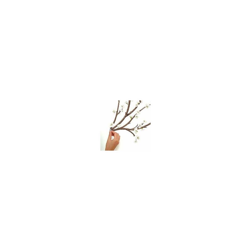 Blossom Branch Peel and Stick Giant Wall Decal with Flower Embellishments White - RoomMates, 6 of 8