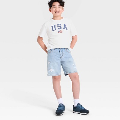 Детские Cat & Jack Kids' Short Sleeve 'USA' Graphic T-Shirt - Cat & Jack™ White M — фото 4