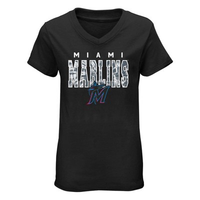 Mlb Miami Marlins Men's Short Sleeve V-neck Jersey - M : Target