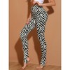 INSPIRE CHIC Women's Printed Stripe High Waist Elastic Waistband Yoga Stirrup Pants - 4 of 4