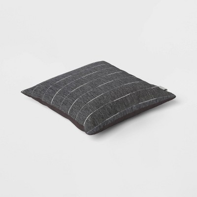 20&#34;x20&#34; Lines Square Outdoor Throw Pillow Charcoal Gray - Threshold&#8482;