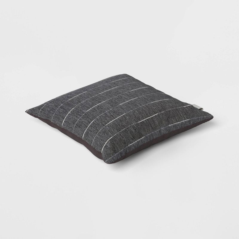 20&#34;x20&#34; Lines Square Outdoor Throw Pillow Charcoal Gray - Threshold&#8482;, 4 of 6
