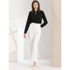 INSPIRE CHIC Women's Pleated Mock Neck Pearl Decor Elegant Work Blouse - 2 of 4