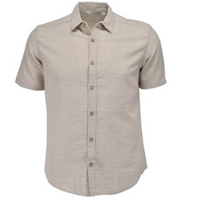 Burnside Men's Linen Stripe Button Front Sport Shirt