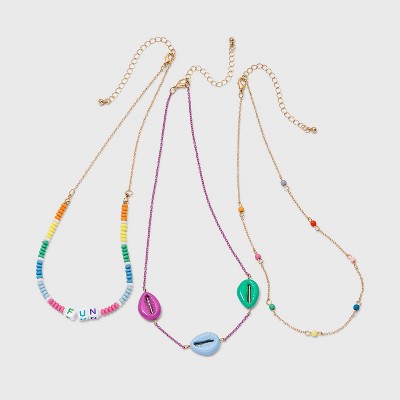 Girls' 3pk Beaded Necklace Set - Cat & Jack™