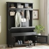 Akoasm 69.1 in. H 5-in-1 Coat Rack with Cushion and 4 Sturdy Hooks For Hallway, Entryway & Living Room-Black - 2 of 4