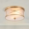 C Cattleya 2-Light Brass Flush Mount with Frosted Glass Shade - 2 of 4