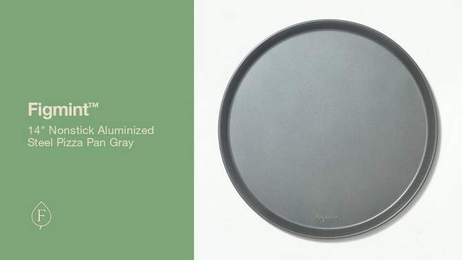 14&#34; Nonstick Aluminized Steel Pizza Pan Gray - Figmint&#8482;, 2 of 5, play video