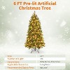 6FT Prelit Artificial Christmas Tree- Fluffy Fraser Fir with Pine Cones & Berries 350 Warm White Lights on Hinged 900 Branches Tips - 4 of 4