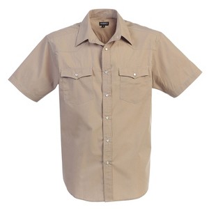 Gioberti Men's Casual Western Solid Short Sleeve Shirt With Pearl Snaps - 1 of 4