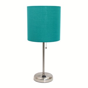 Creekwood Home Contemporary Bedside Table Lamp with Power Outlet - 1 of 4