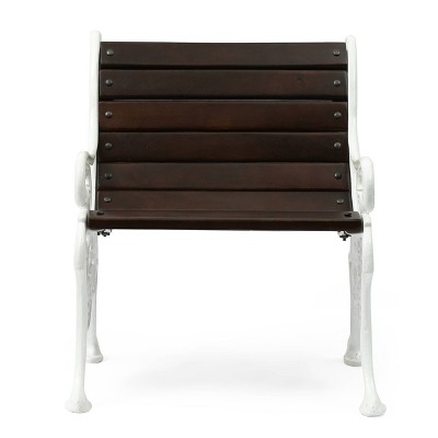 Galata Outdoor Handcrafted Mango Wood Chair - Brown/White - Christopher Knight Home