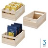 iDesign Paulownia Wood Pantry Storage Bin - Set of 3 - Natural - 2 of 4