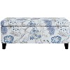 KTMBDW Storage Ottoman Foot Rest Stool, Floral Patterned Fabric Ottoman Footstool with Wood Legs and Hinged Lid, Foot Stool Bench for Bedroom - 3 of 4