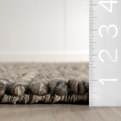Gray Braided Wool and Cotton Handmade Area Rug 4x6