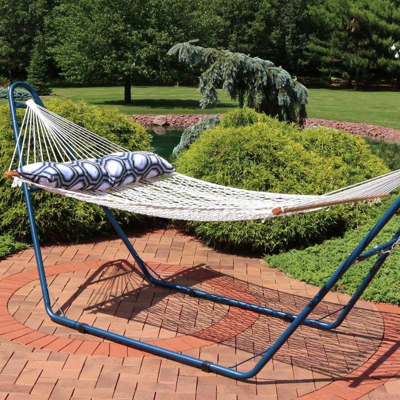 Sunnydaze Double Wide 2-Person Polyester Rope Hammock with Spreader Bars - 400-Pound Weight Capacity, 3 of 10