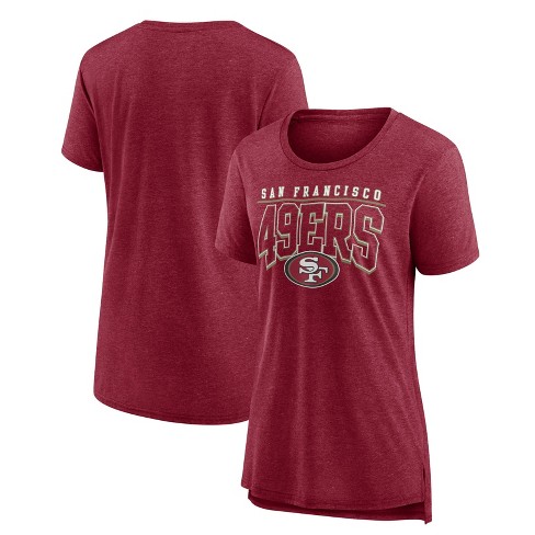 Nfl San Francisco 49ers Women's Champ Caliber Heather Short Sleeve Scoop  Neck Triblend T-shirt : Target