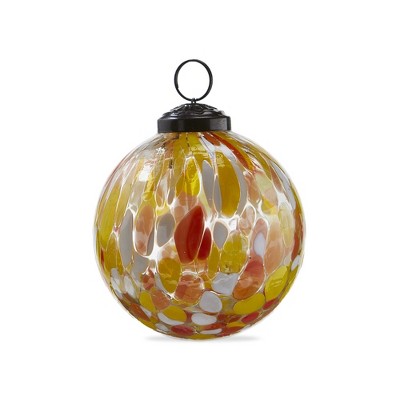 tag Confetti Glass Ornament 3 Inch Yellow Mlt