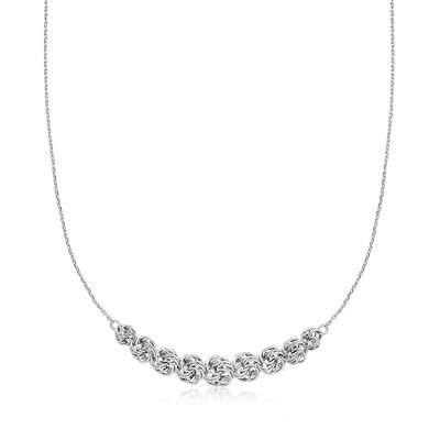 Ross-Simons Sterling Silver Rosette-Link Station Necklace Size 18
