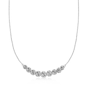 Ross-Simons Sterling Silver Rosette-Link Station Necklace Size 18 - 1 of 3