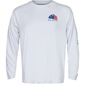 Mad Pelican Circle Palm Flag Sun Kicker Raglan UV Long Sleeve T-Shirt - White - 1 of 2