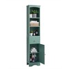 Tall Bathroom Storage Cabinet with Shelves, Drawer and Door, Slim Freestanding Linen Tower for Small Spaces - ModernLuxe - 4 of 4