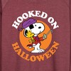 Women's - Peanuts - Hooked On Halloween Lightweight French Terry Wide Neck Long Sleeve Shirt - 2 of 4