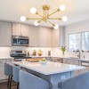 POWLIG 6-Light Gold Mid Century Modern Nordic Sputnik Chandelier Flush Mount - 2 of 4