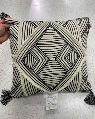 Oversized Oblong Embroidered Decorative Throw Pillow Natural/Black -  Opalhouse™ designed with Jungalow™