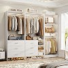 Besiost Set of 3 Closet Organizer System with Wood Drawers, Freestanding Wardrobe with Hanging Rods - 2 of 4