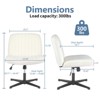 NicBex PU/Teddy Adjustable Height Home Office Desk Chair,No Wheels Armless Swivel Chair with Cross Legs,Desk Chair Comfy for Living Room,Bedroom - 2 of 4